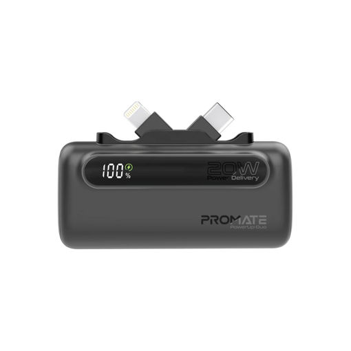 پاوربانک (فست شارژ) Promate 20W 5000mAh مدل POWERUP-DUO - مشکی