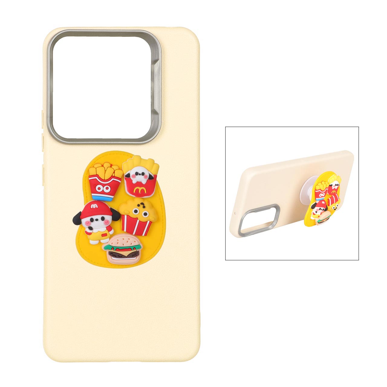 قاب Texture پاپ سوکت عروسکی Xiaomi Redmi Note 14 4G - کرم