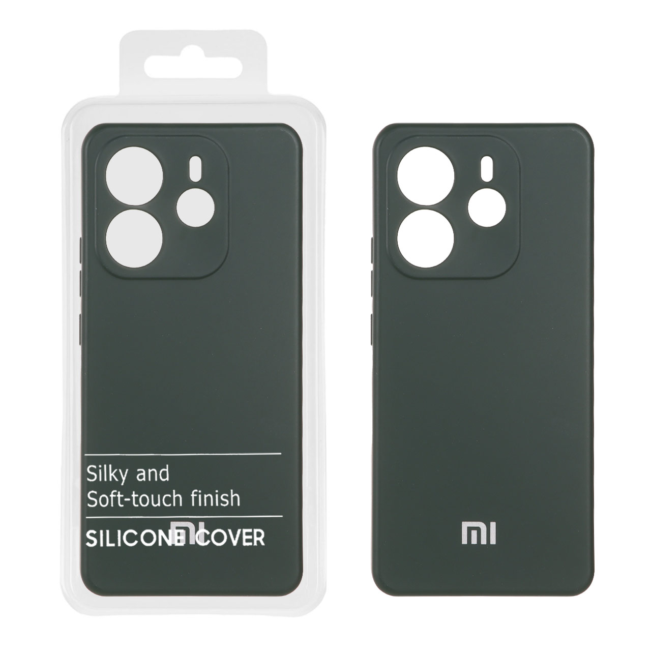 قاب نیو سیلیکون محافظ لنزدار Xiaomi Redmi Note 14 4G - RFF - سبز تیره