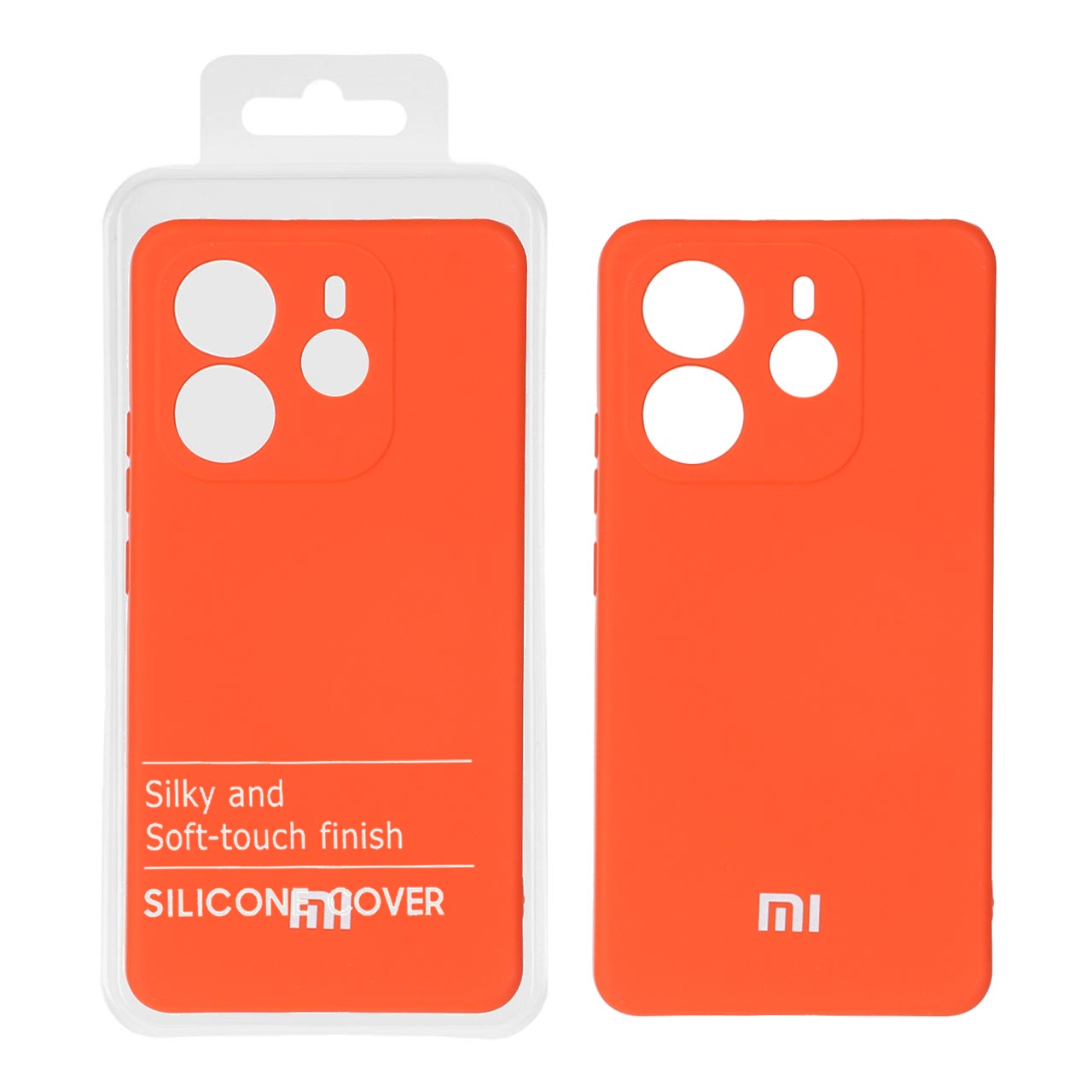 قاب نیو سیلیکون محافظ لنزدار Xiaomi Redmi Note 14 4G - RFF - گوجه ای