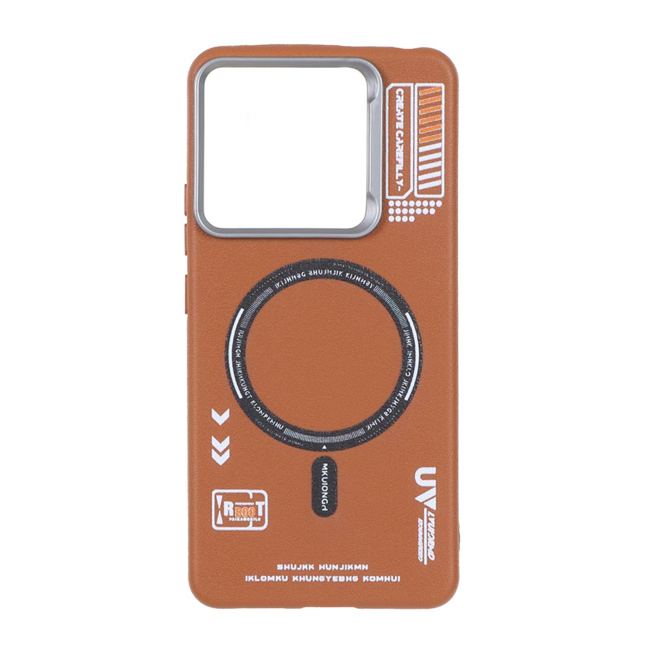 قاب Texture طرح مگ سیف RT مدل Xiaomi Redmi Note 14 4G - قهوه ای