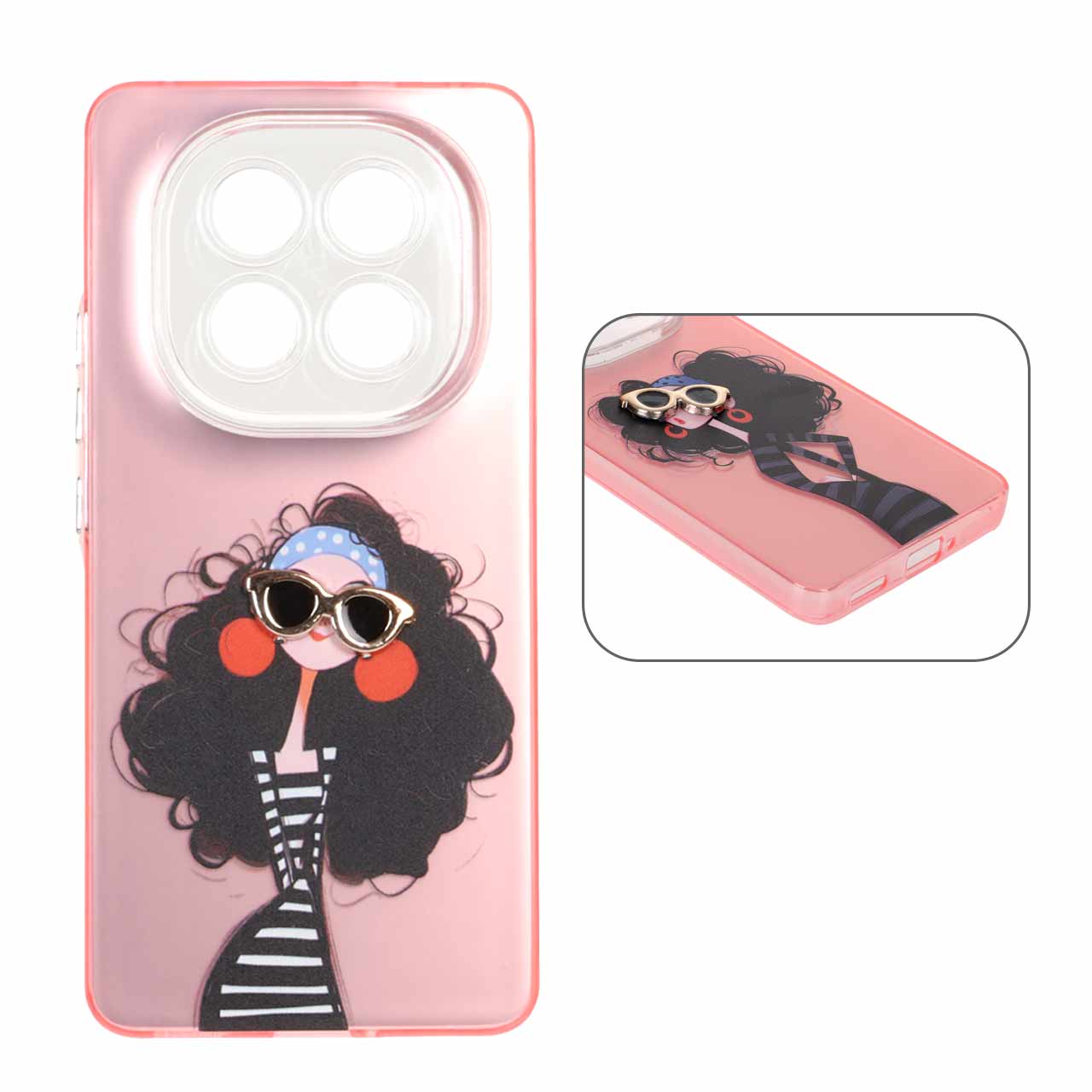 قاب Nice Girl لنز شفاف اکسسوری برجسته Xiaomi Redmi Note 14 Pro 5G / Redmi Note 14 Pro Plus 5G