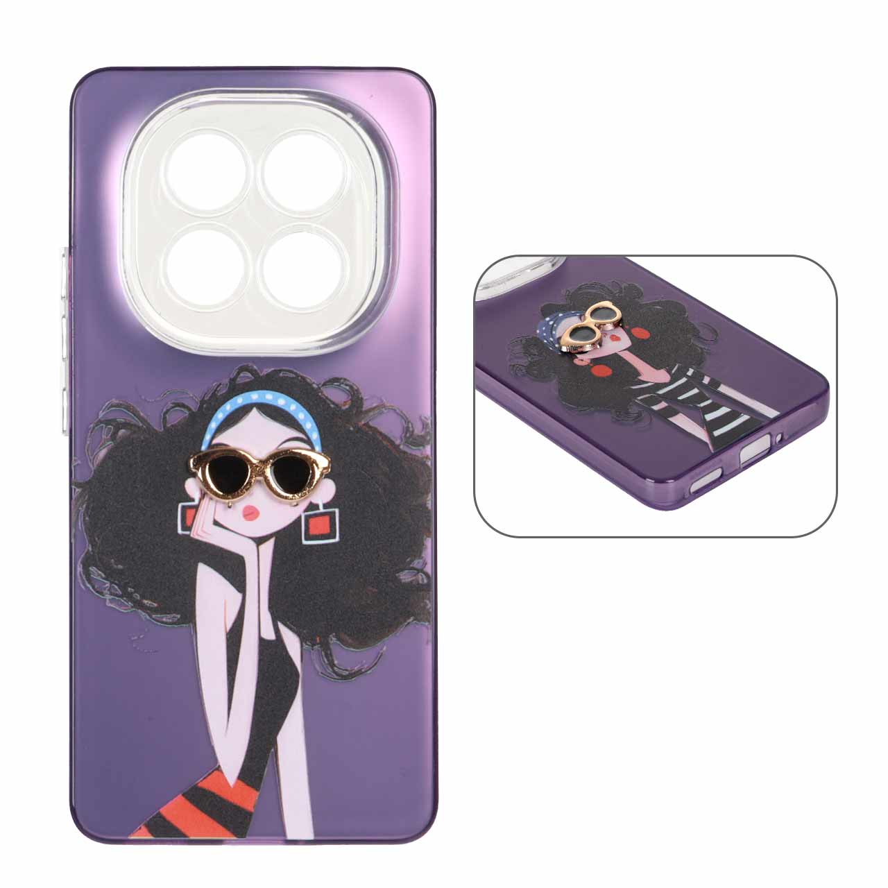 قاب Nice Girl لنز شفاف اکسسوری برجسته Xiaomi Redmi Note 14 Pro 5G / Redmi Note 14 Pro Plus 5G