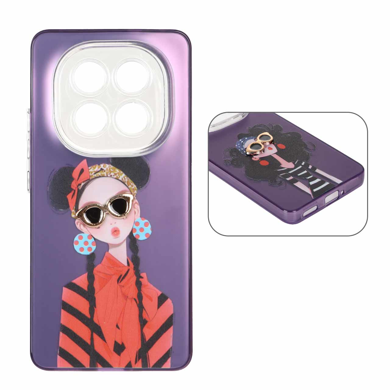 قاب Nice Girl لنز شفاف اکسسوری برجسته Xiaomi Redmi Note 14 Pro 5G / Redmi Note 14 Pro Plus 5G