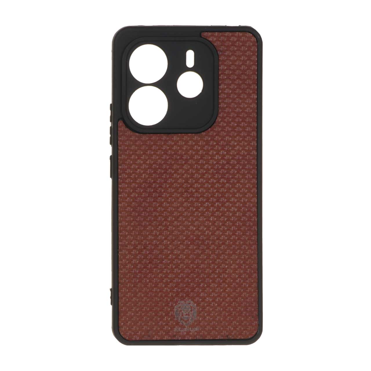 قاب طرح چرم حصیری Golden lion مدل Xiaomi Redmi Note 14 4G - قهوه ای