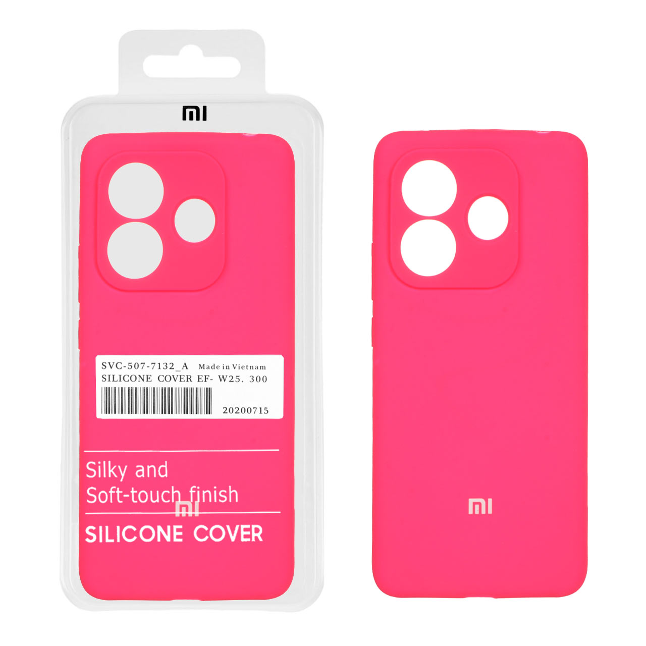 قاب سیلیکونی پاک کنی اورجینال درجه یک Xiaomi Redmi Note 14 4G - صورتی فانتزی
