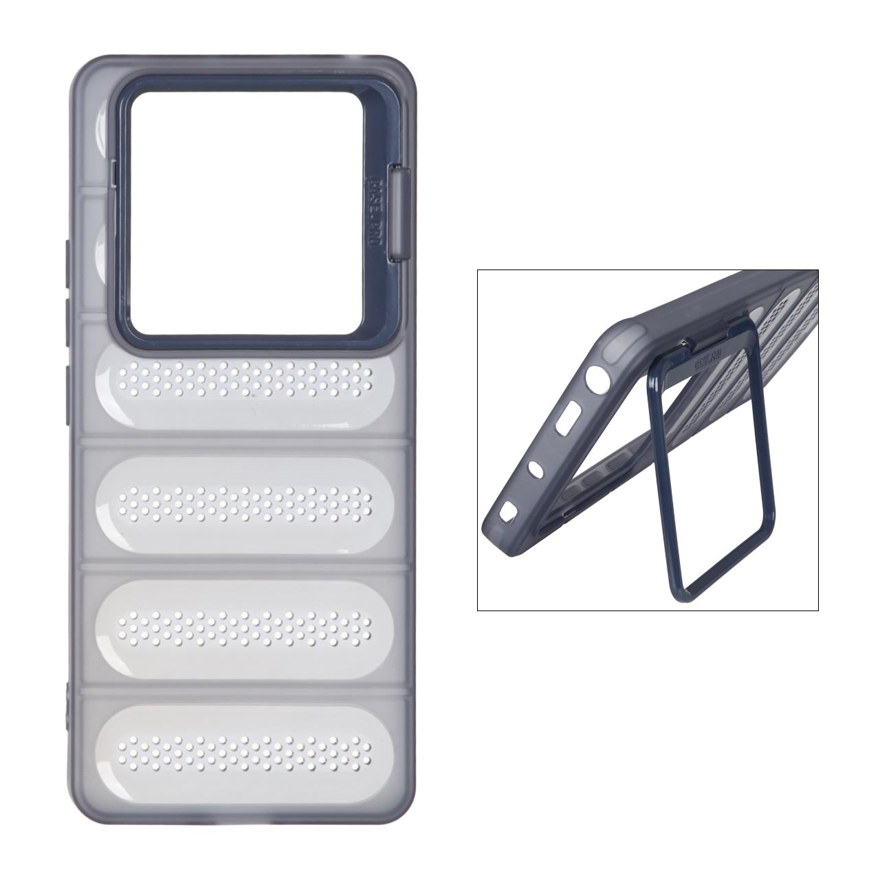 قاب Case Pro استندشو Mesh مدل Xiaomi Redmi Note 14 Pro 5G / Redmi Note 14 Pro Plus 5G - سرمه ای