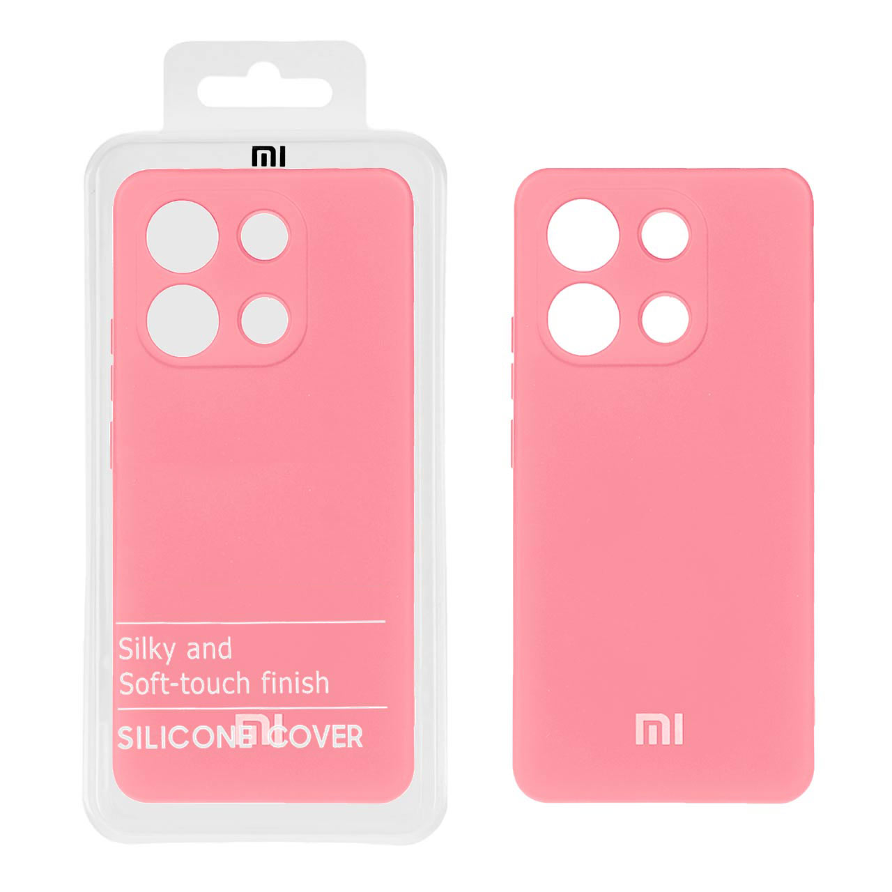 قاب نیو سیلیکون محافظ لنزدار Xiaomi Redmi Note 13 4G - RFF - صورتی روشن