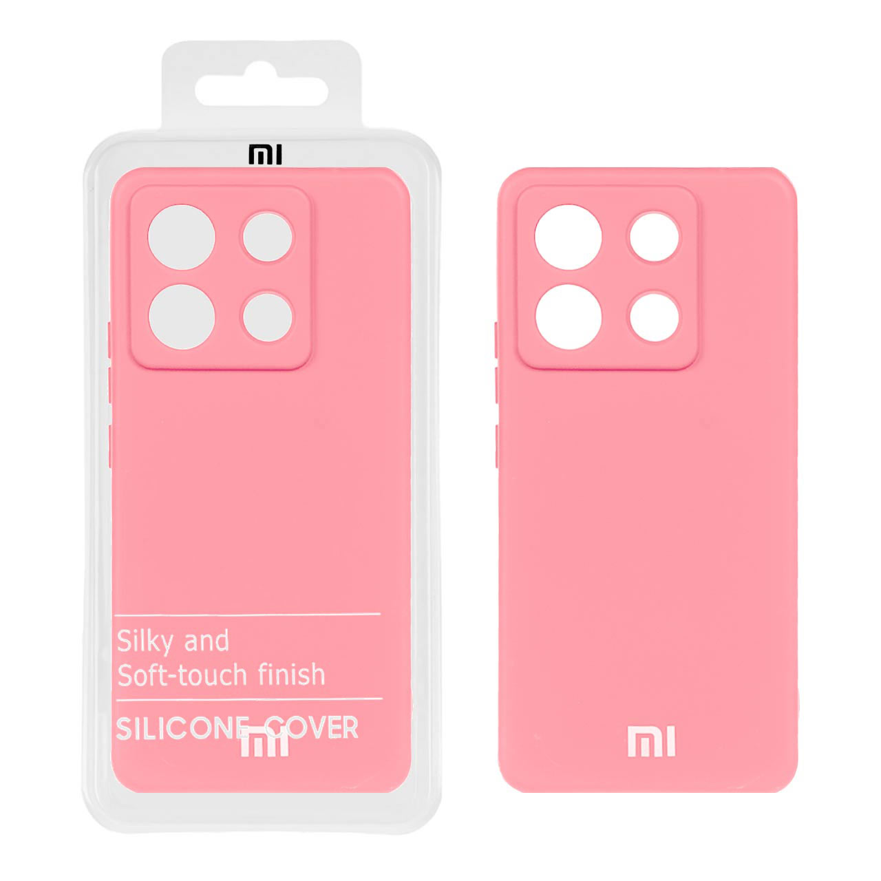 قاب نیو سیلیکون محافظ لنزدار Xiaomi Redmi Note 13 Pro 5G / Poco X6 5G - RFF - صورتی روشن