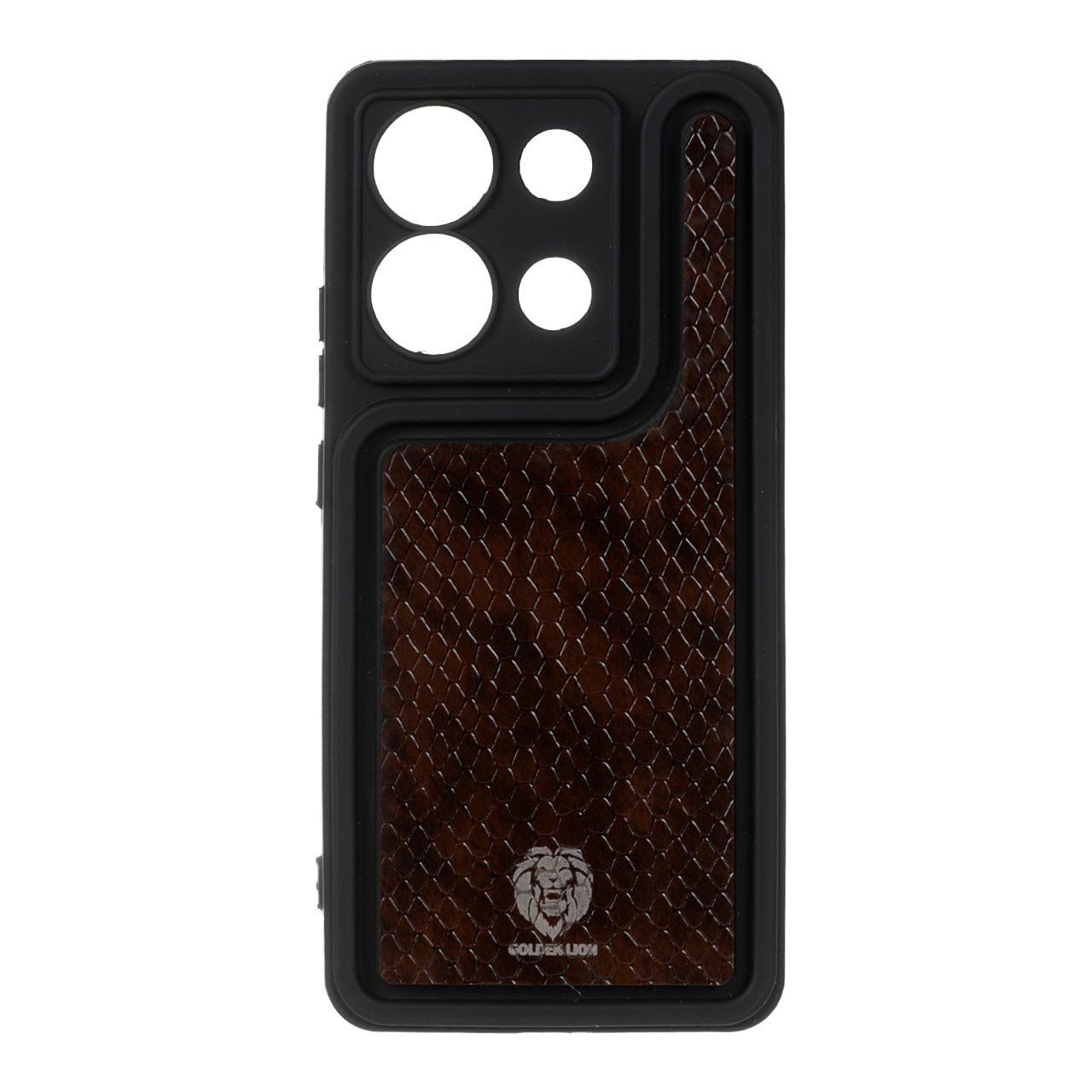 قاب Solid Case منحنی پوست ماری Xiaomi Redmi Note 13 4G - قهوه ای تیره