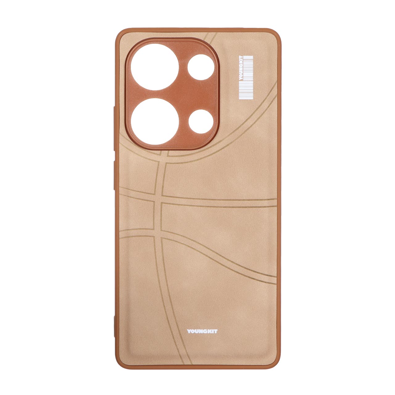 قاب طرح جیر بسکتبالی Xiaomi Redmi Note 13 Pro 4G / Poco M6 Pro 4G - کرم قهوه ای