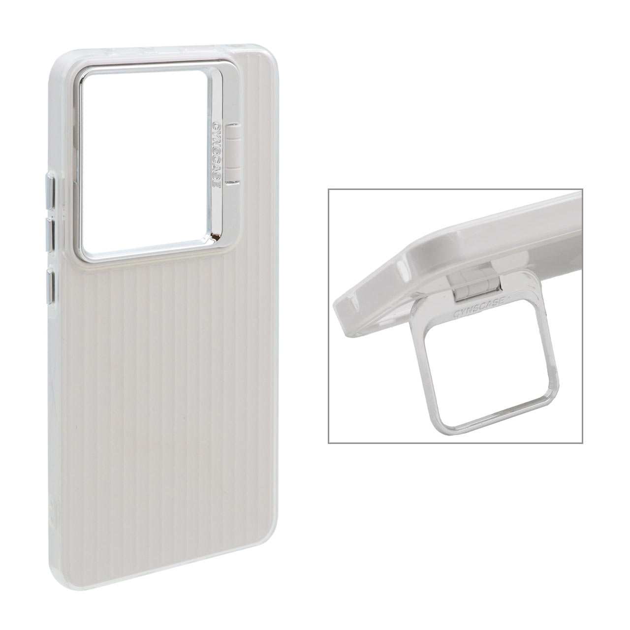 قاب Cyns Case ژله ای دو لایه لنز استندشو Xiaomi Redmi Note 13 Pro 4G / Poco M6 Pro 4G - سفید