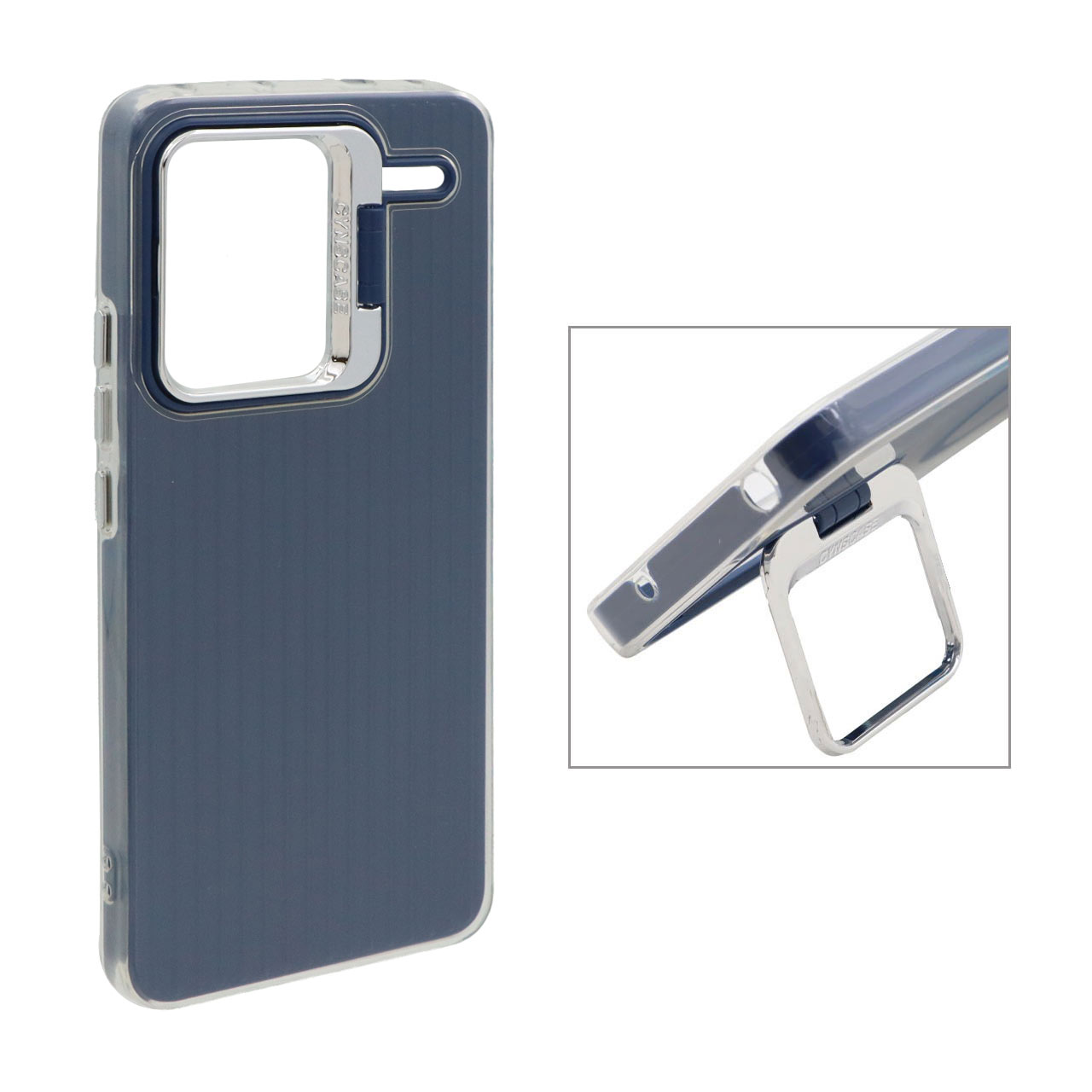 قاب Cyns Case ژله ای دو لایه لنز استندشو Xiaomi Redmi Note 13 Pro Plus 5G - سرمه ای