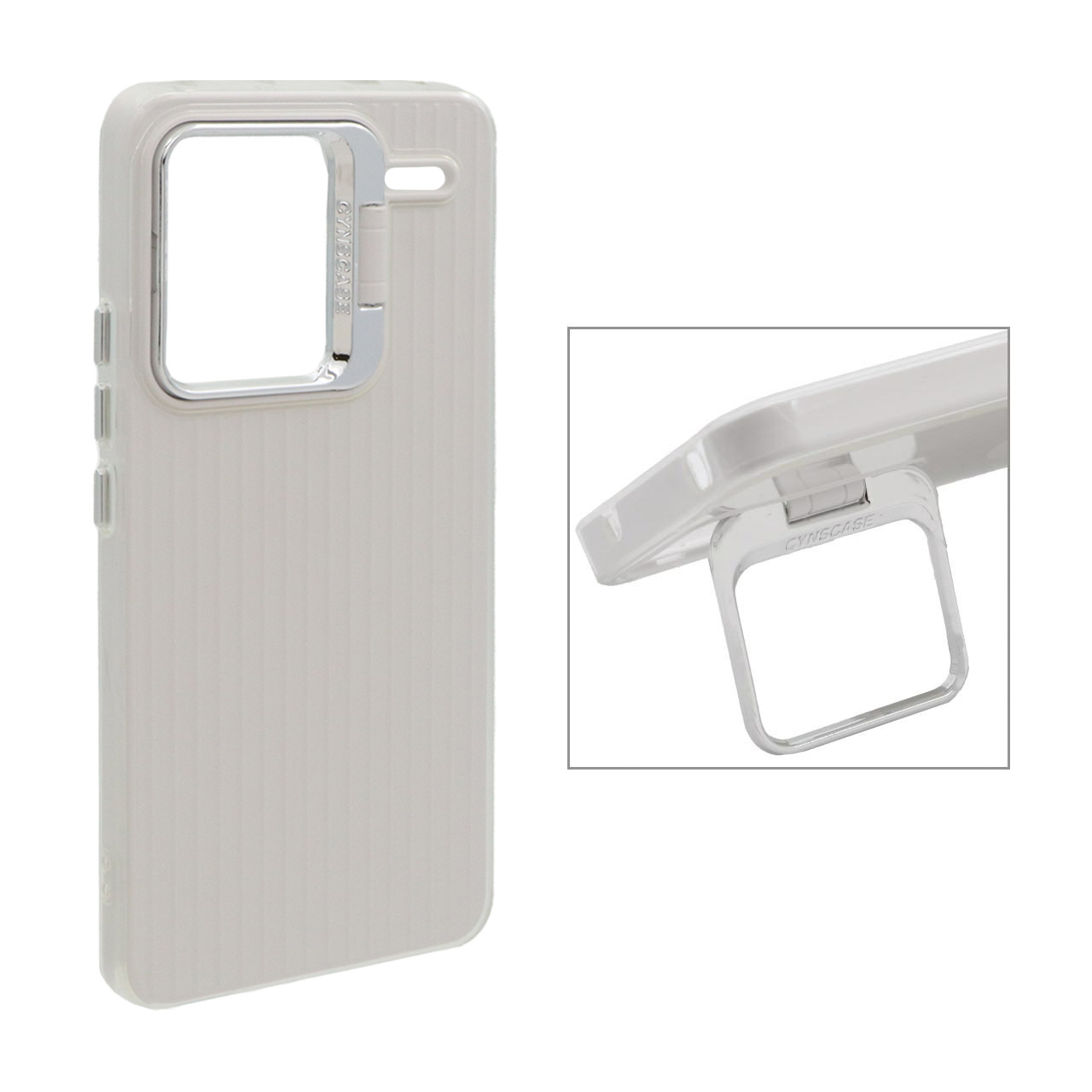 قاب Cyns Case ژله ای دو لایه لنز استندشو Xiaomi Redmi Note 13 Pro Plus 5G - سفید