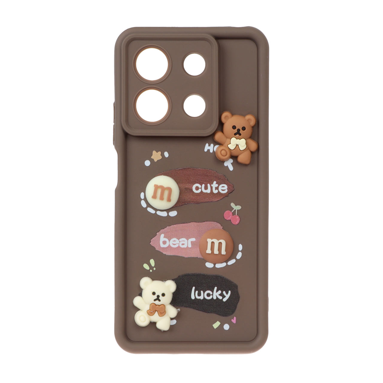 قاب Solid Case عروسک برجسته Xiaomi Redmi Note 13 Pro 5G / Poco X6 5G - قهوه ای