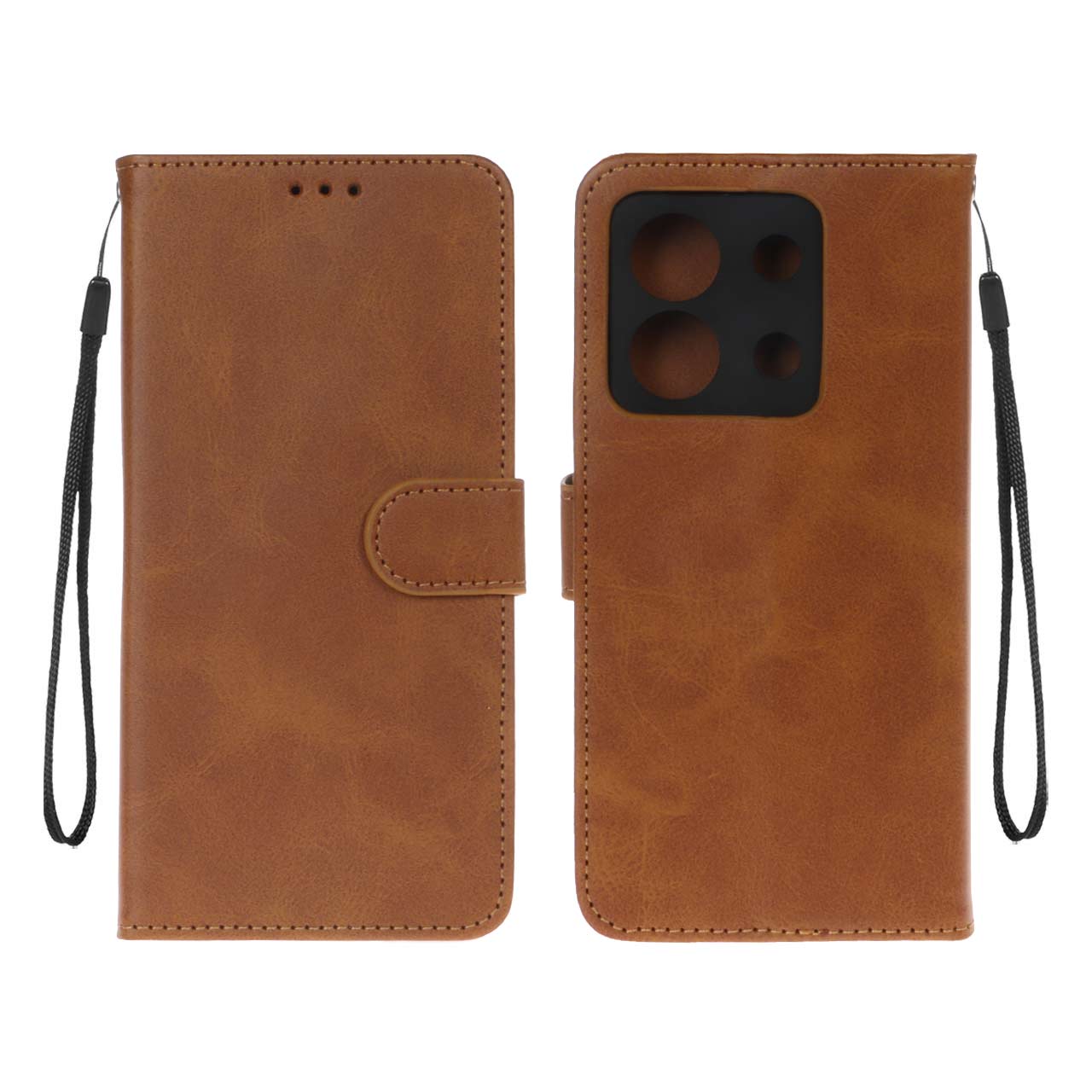 کیف موبایل مگنتی Xiaomi Redmi Note 13 4G - قهوه ای روشن