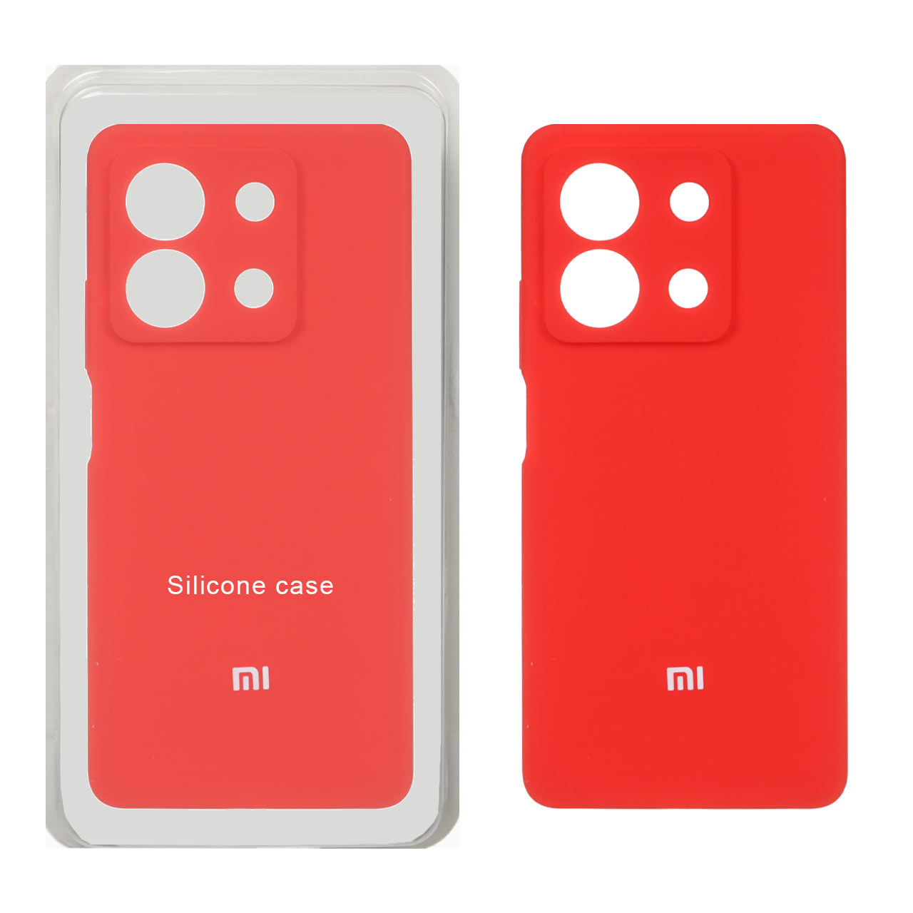 قاب سیلیکونی پاک کنی محافظ لنزدار اورجینال Xiaomi Redmi Note 13 5G - قرمز