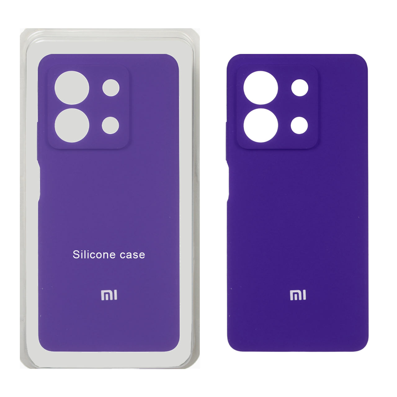 قاب سیلیکونی پاک کنی محافظ لنزدار اورجینال Xiaomi Redmi Note 13 5G - بنفش تیره