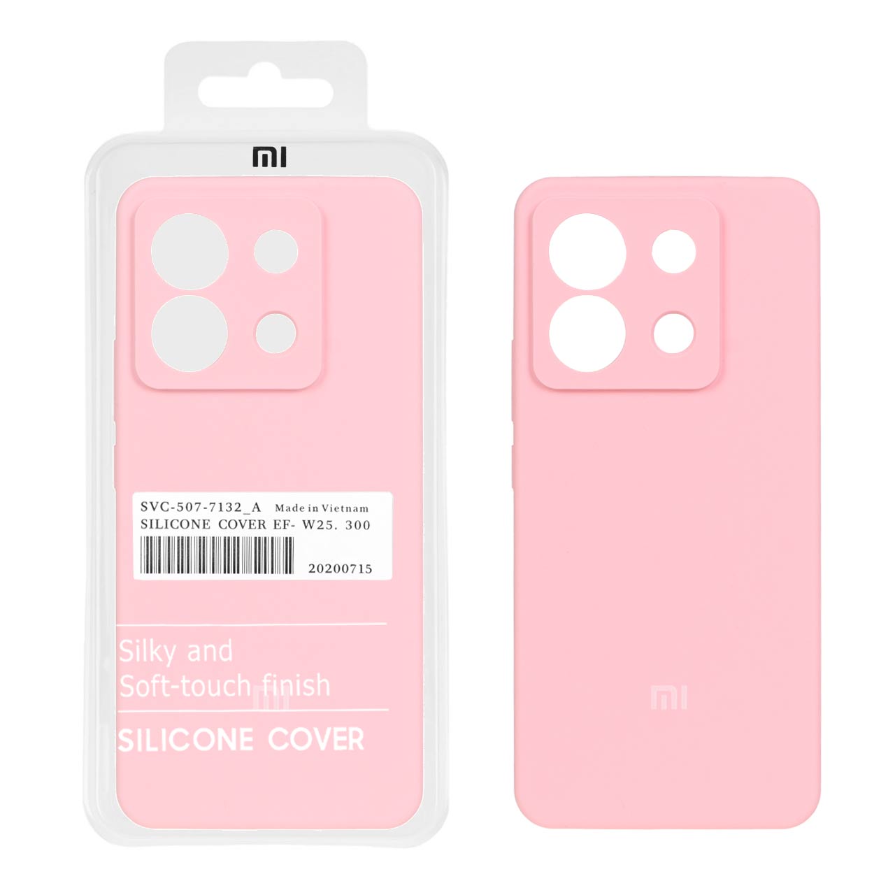 قاب سیلیکونی پاک کنی اورجینال درجه یک Xiaomi Redmi Note 13 Pro 5G / Poco X6 5G - صورتی