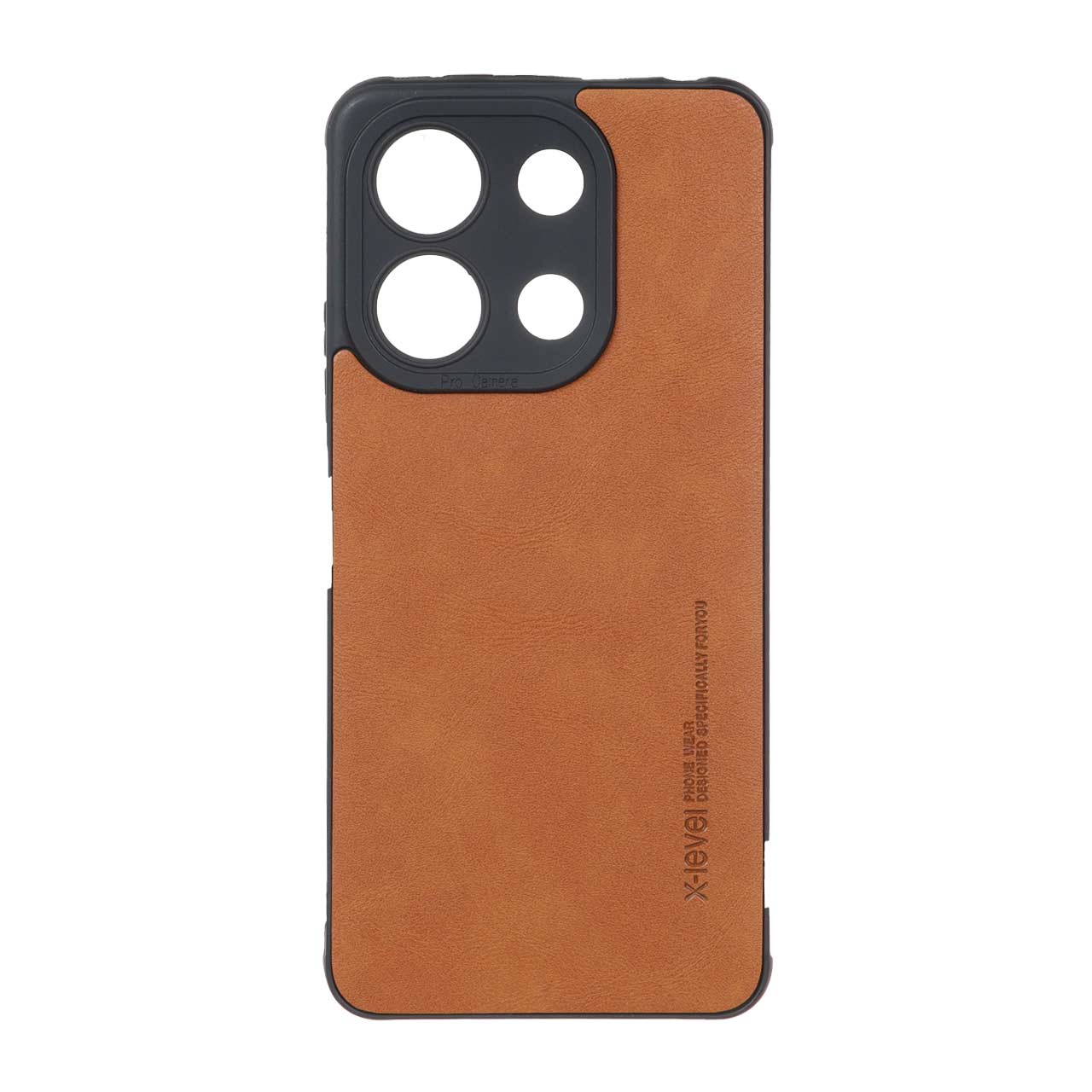 قاب طرح چرم Xlevel مدل Xiaomi Redmi Note 13 4G - قهوه ای