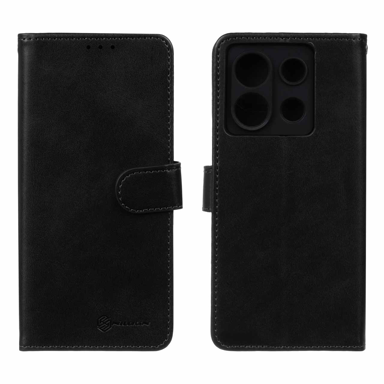 کیف موبایل چرمی مگنتی Nillkin مدل Xiaomi Redmi Note 13 Pro 5G / Poco X6 - مشکی