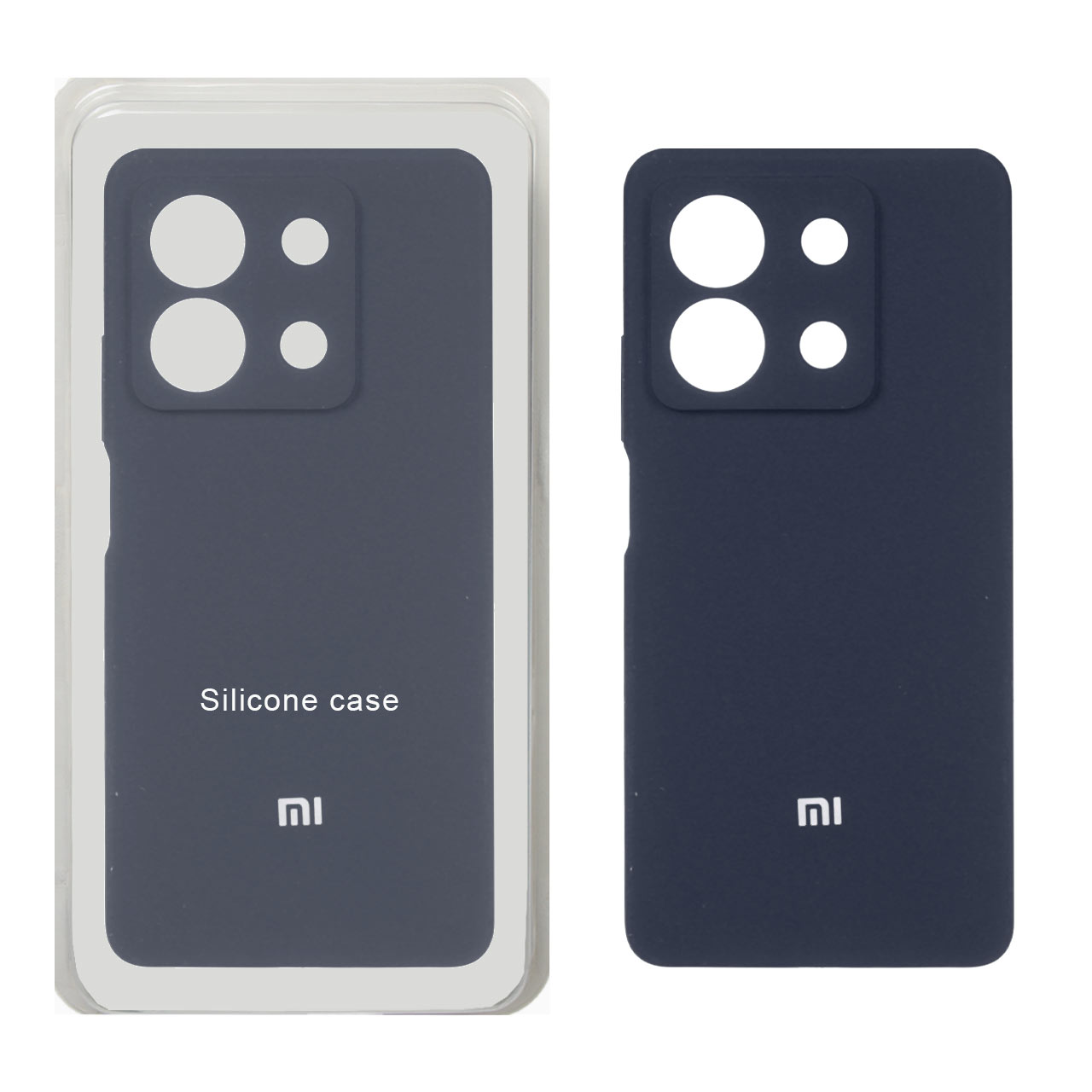 قاب سیلیکونی پاک کنی محافظ لنزدار اورجینال Xiaomi Redmi Note 13 5G - سرمه ای
