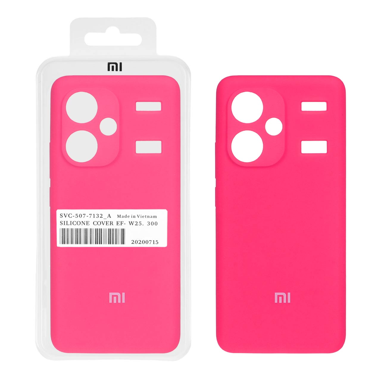 قاب سیلیکونی پاک کنی اورجینال درجه یک Xiaomi Redmi Note 13 Pro Plus - صورتی فانتزی