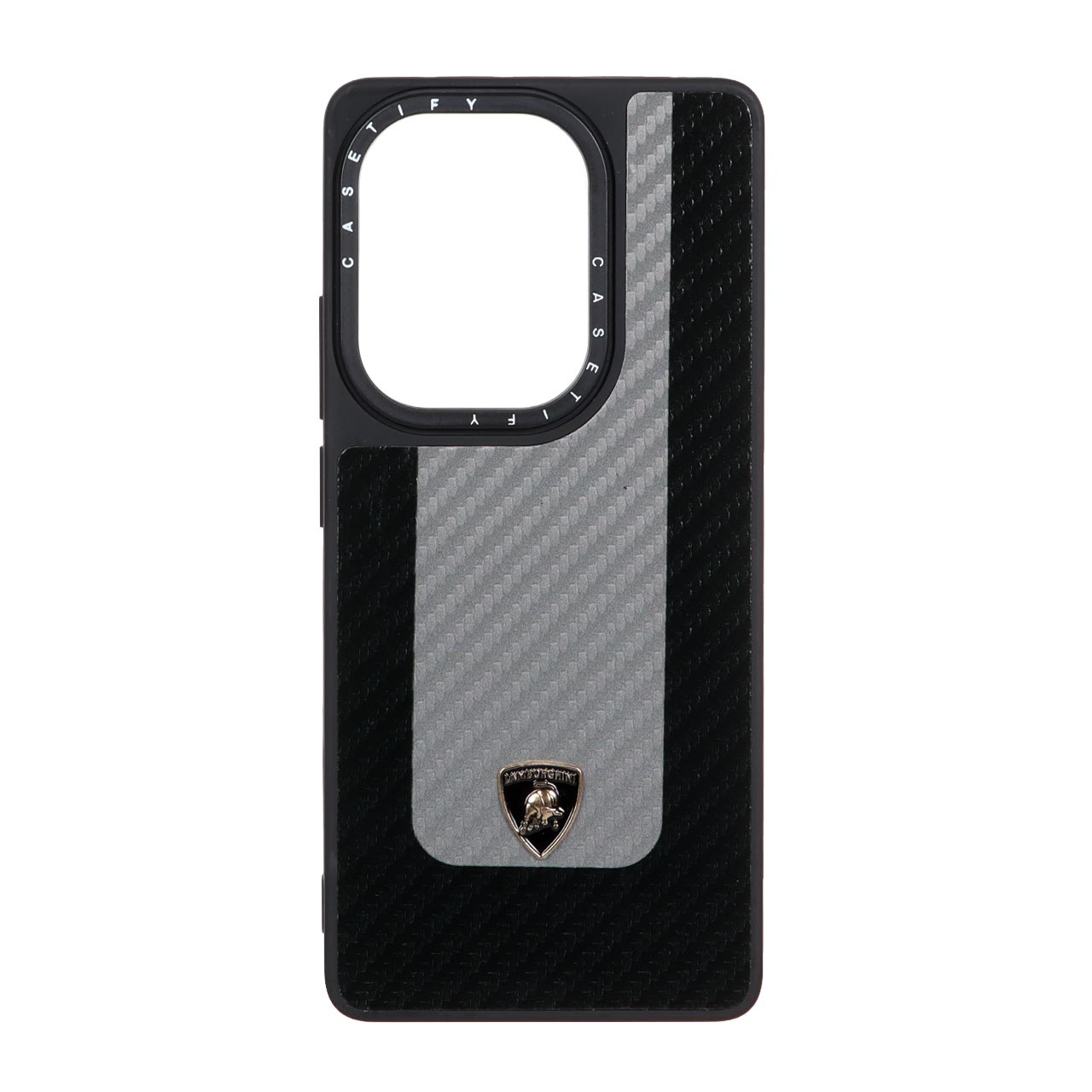 قاب طرح کربن Car Logo مدل Xiaomi Redmi Note 13 Pro 4G / Poco M6 Pro 4G - خاکستری