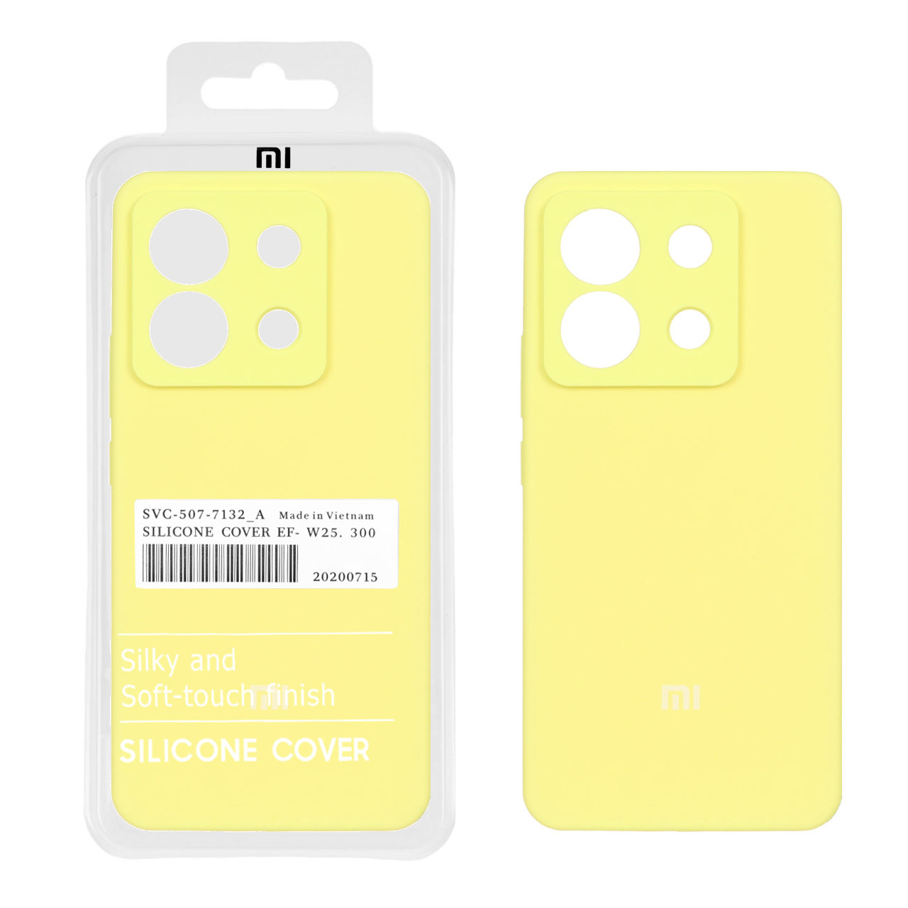 قاب سیلیکونی پاک کنی اورجینال درجه یک Xiaomi Redmi Note 13 Pro 5G / Poco X6 5G - زرد
