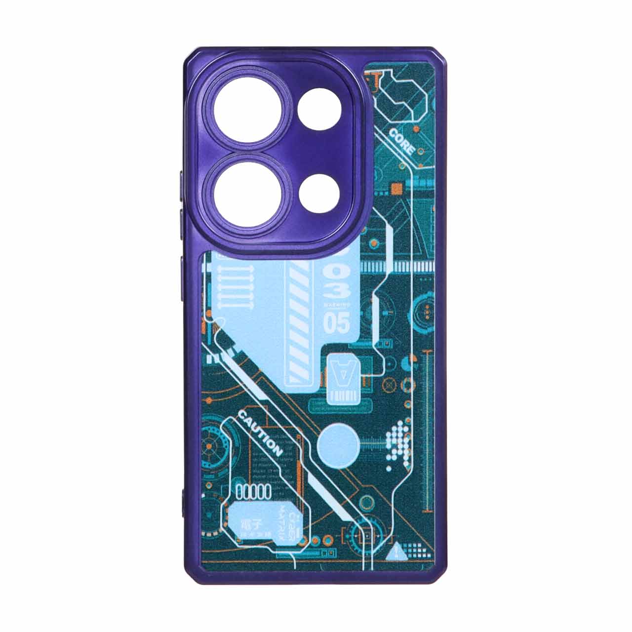قاب طرح الکترونیک محافظ لنزدار Xiaomi Redmi Note 13 Pro 4G / Poco M6 Pro 4G