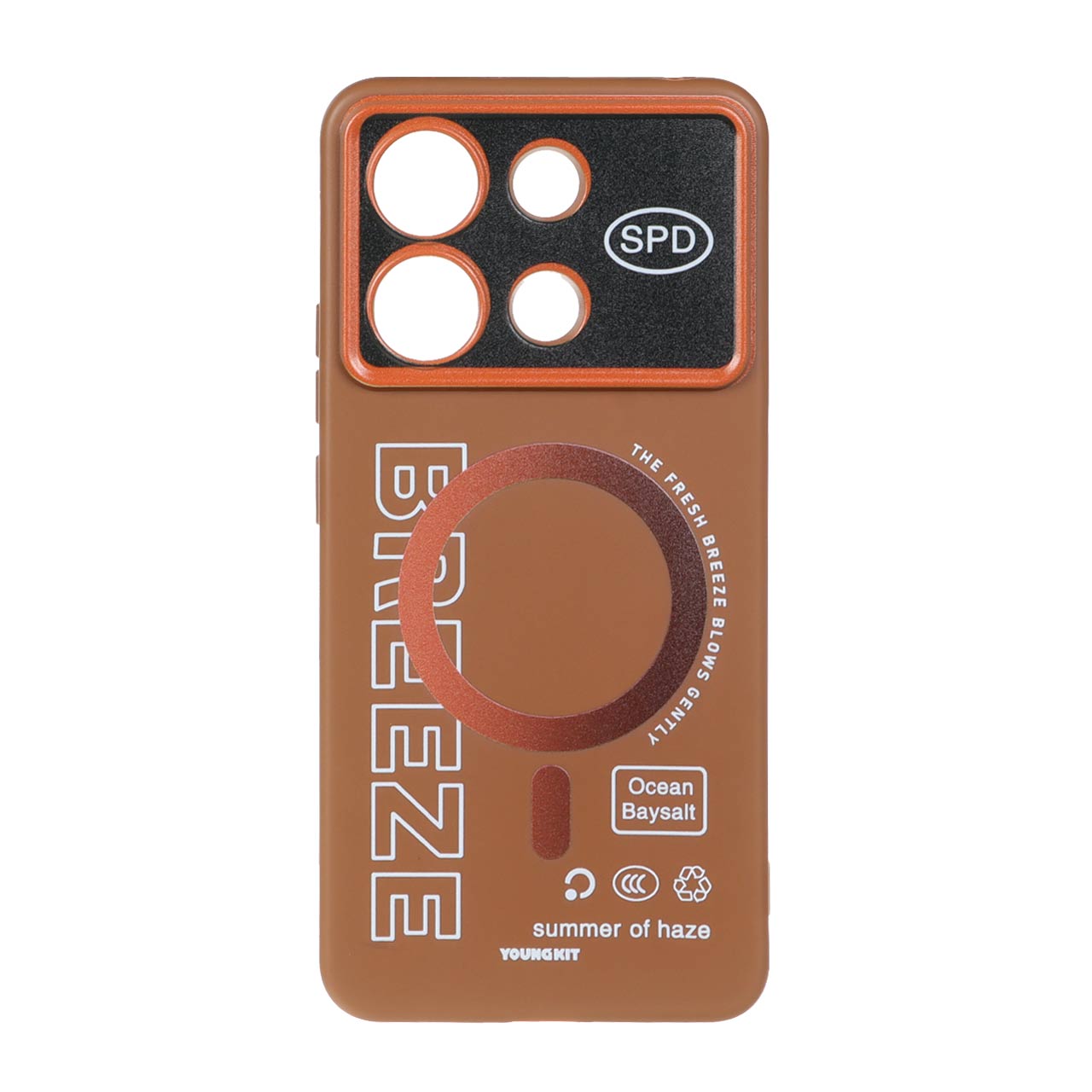 قاب Breeze طرح مگ سیف Xiaomi Redmi Note 13 4G - قهوه ای