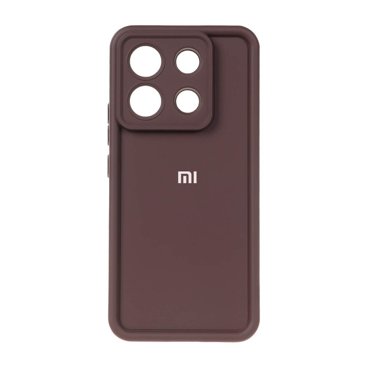قاب Solid Case لوگو برجسته Xiaomi Redmi Note 13 Pro 5G / Poco X6 - قهوه ای تیره