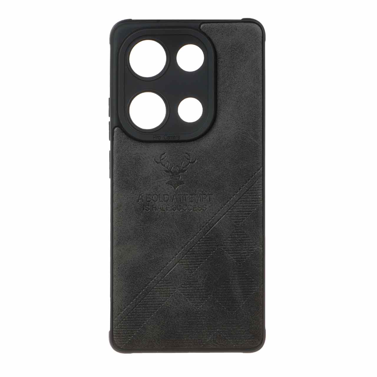 قاب طرح چرم گوزنی Xiaomi Redmi Note 13 Pro 4G / Poco M6 Pro 4G - مشکی