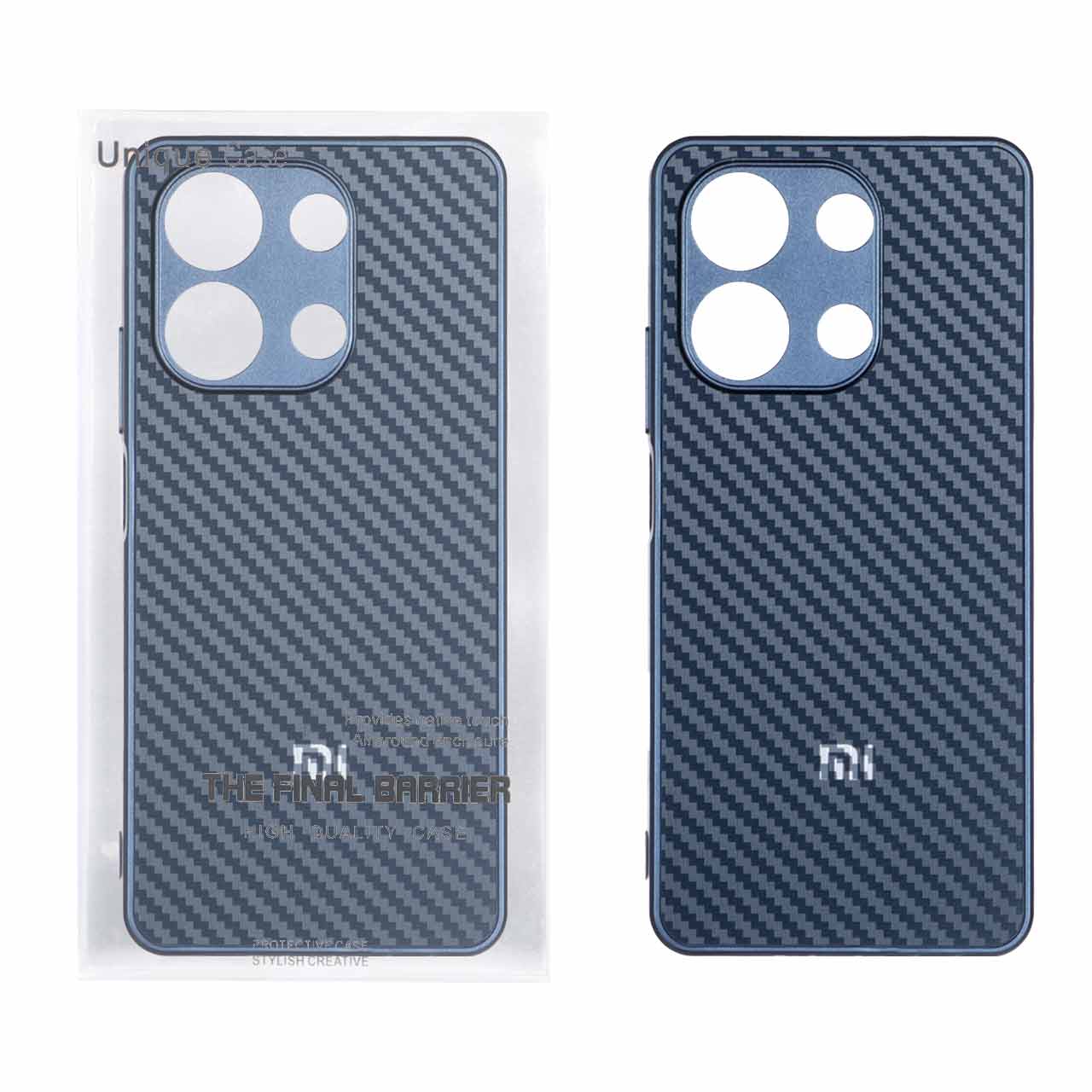 قاب طرح کربن PVD مدل Xiaomi Redmi Note 13 4G - سرمه ای