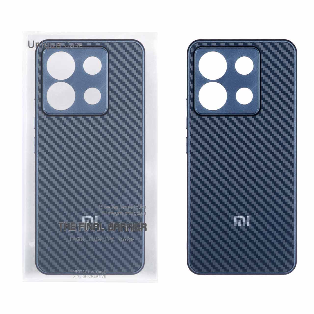 قاب طرح کربن PVD مدل Xiaomi Redmi Note 13 Pro 5G / Poco X6 5G - سرمه ای