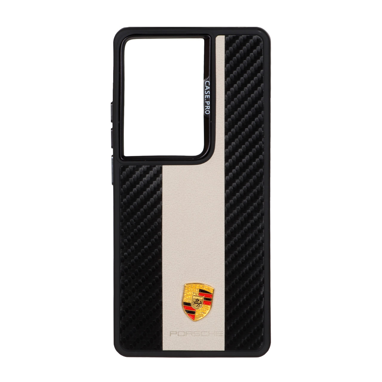 قاب Case Pro طرح چرم کربنی Xiaomi Redmi Note 13 Pro 4G / Poco M6 Pro 4G - کرم