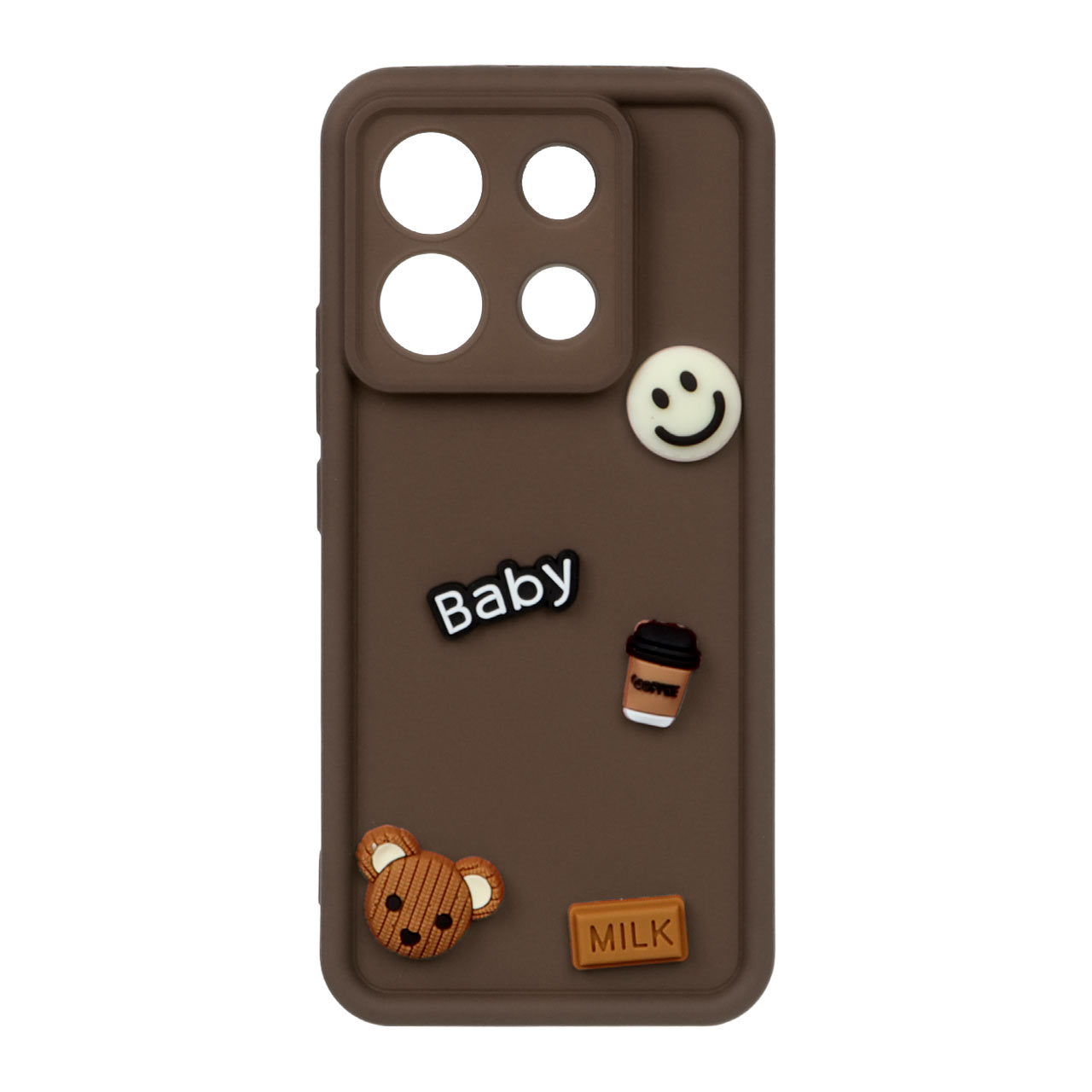 قاب Solid Case عروسک برجسته Baby مدل Xiaomi Redmi Note 13 Pro 5G / Poco X6 5G - قهوه ای