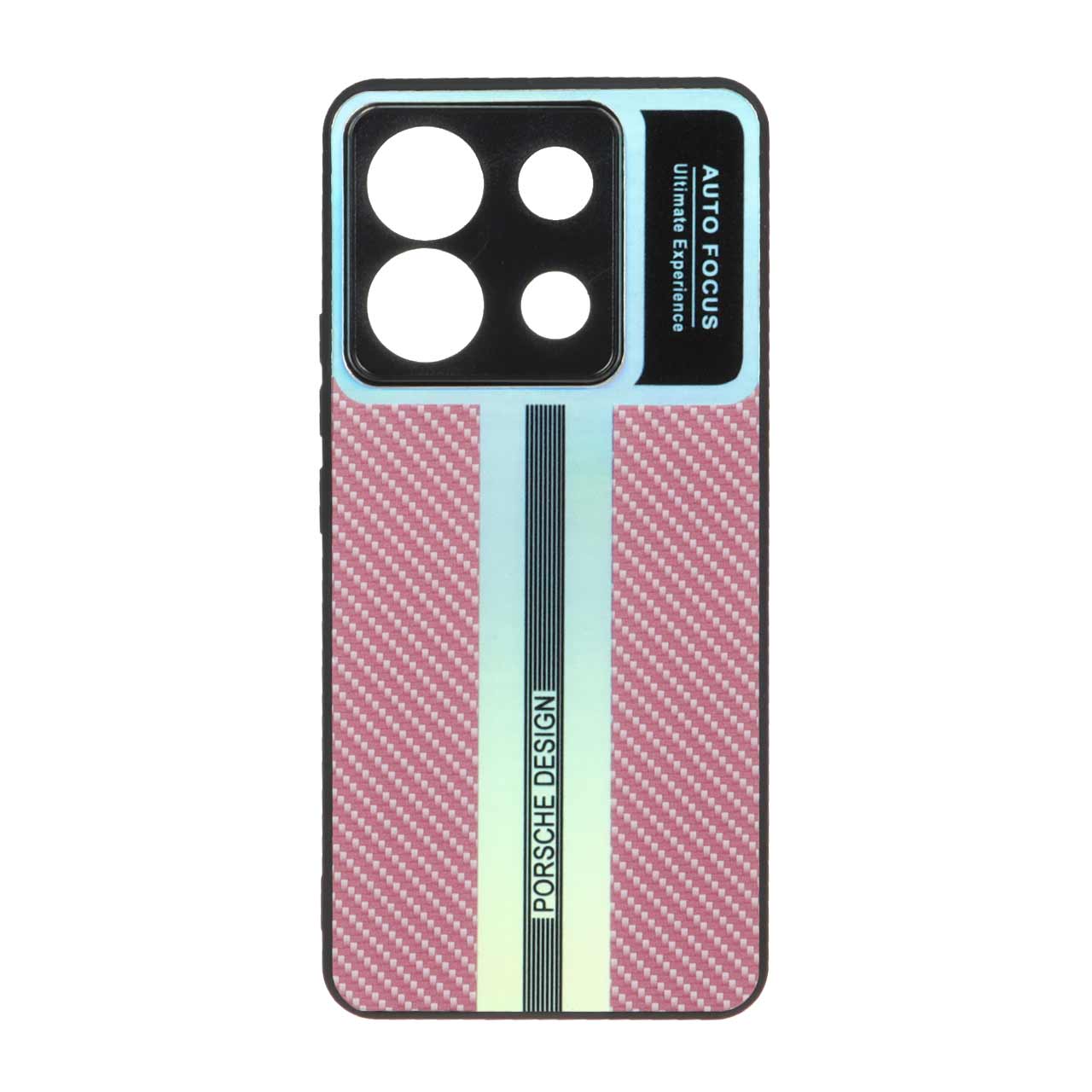 قاب آینه ای Porsche Design طرح کربن Xiaomi Redmi Note 13 Pro 5G / Poco X6 5G - صورتی