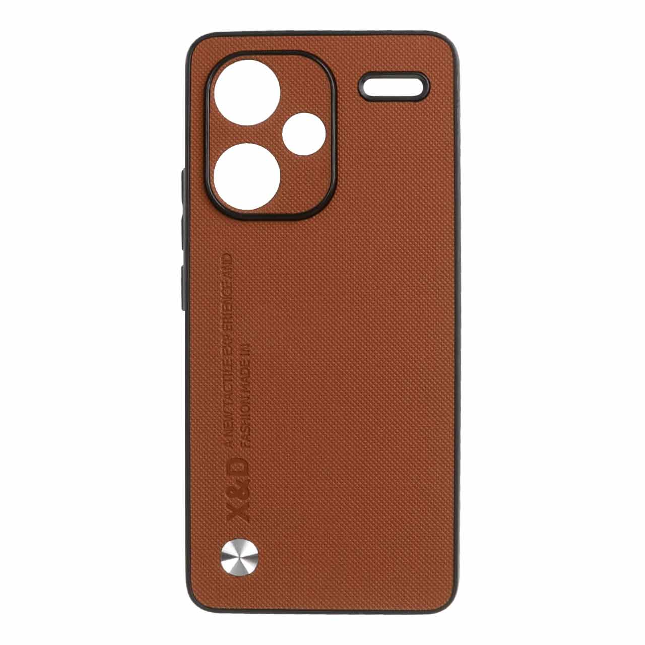 قاب طرح چرم X&D مدل Xiaomi Redmi Note 13 Pro Plus - قهوه ای