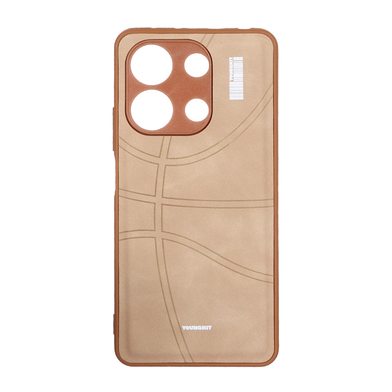 قاب طرح جیر بسکتبالی Xiaomi Redmi Note 13 4G - کرم قهوه ای