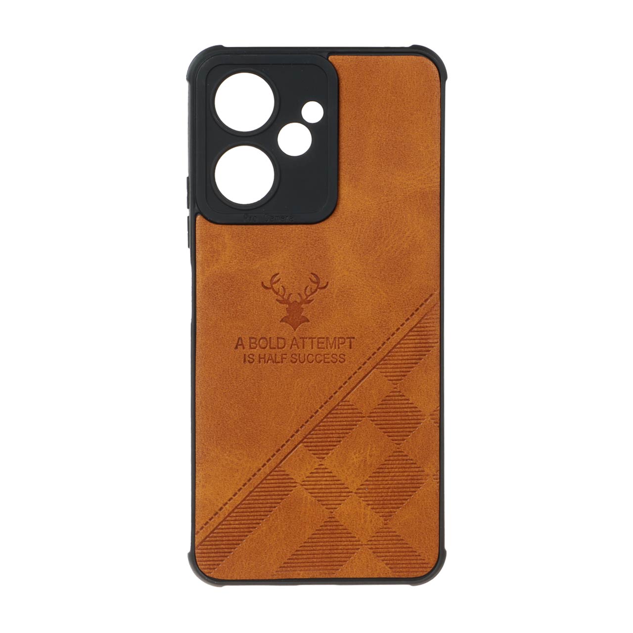 قاب طرح چرم گوزنی Xiaomi Redmi 13C / Poco C65 - عسلی