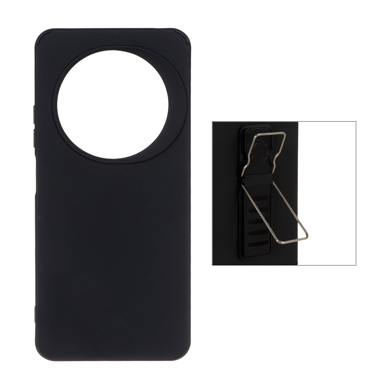 قاب طرح سیلیکون استند دار دو حالته Xiaomi Redmi 14C / Redmi A4 / Poco C75 - مشکی
