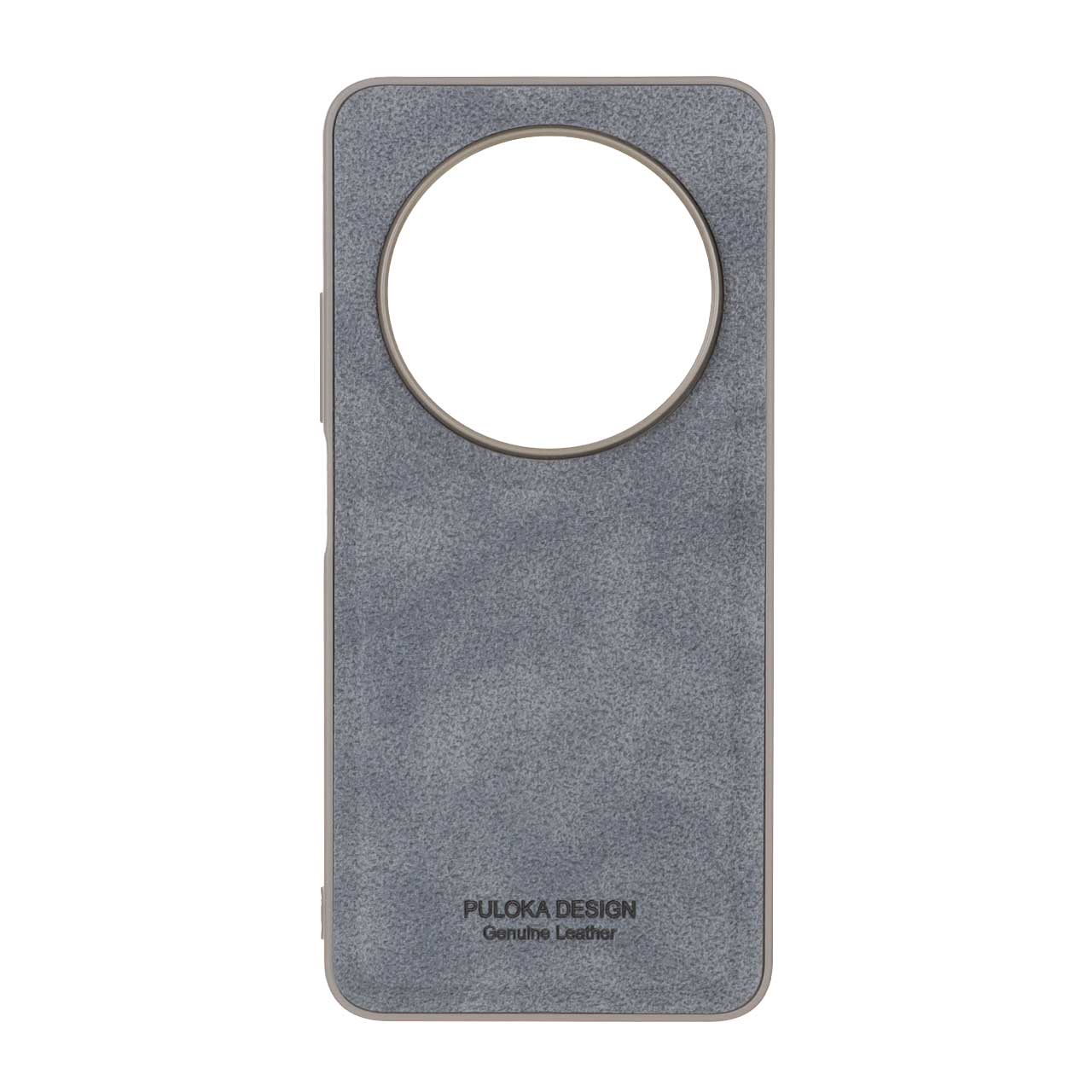 قاب طرح چرم Puloka Design مدل Xiaomi Redmi 14C / Redmi A4 / Poco C75 - خاکستری