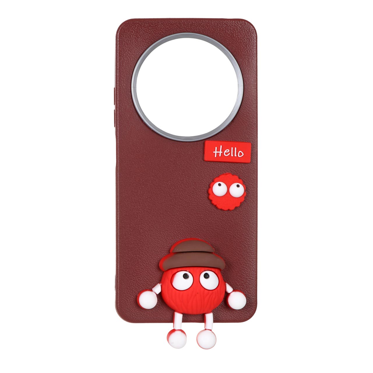 قاب Textureعروسک پادار Xiaomi Redmi 14C / Redmi A4 / Poco C75 - زرشکی