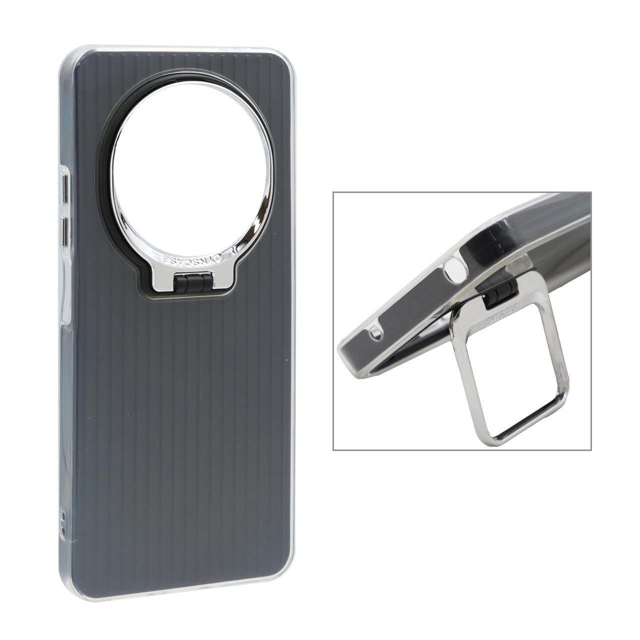 قاب Cyns Case ژله ای دو لایه لنز استندشو Xiaomi Redmi 14C / Redmi A4 / Poco C75 - مشکی