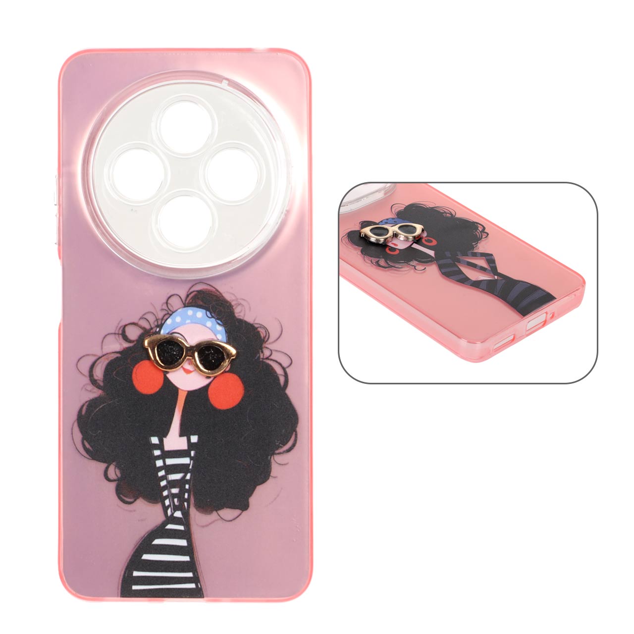 قاب Nice Girl لنز شفاف اکسسوری برجسته Xiaomi Redmi 14C / Redmi A4 / Poco C75