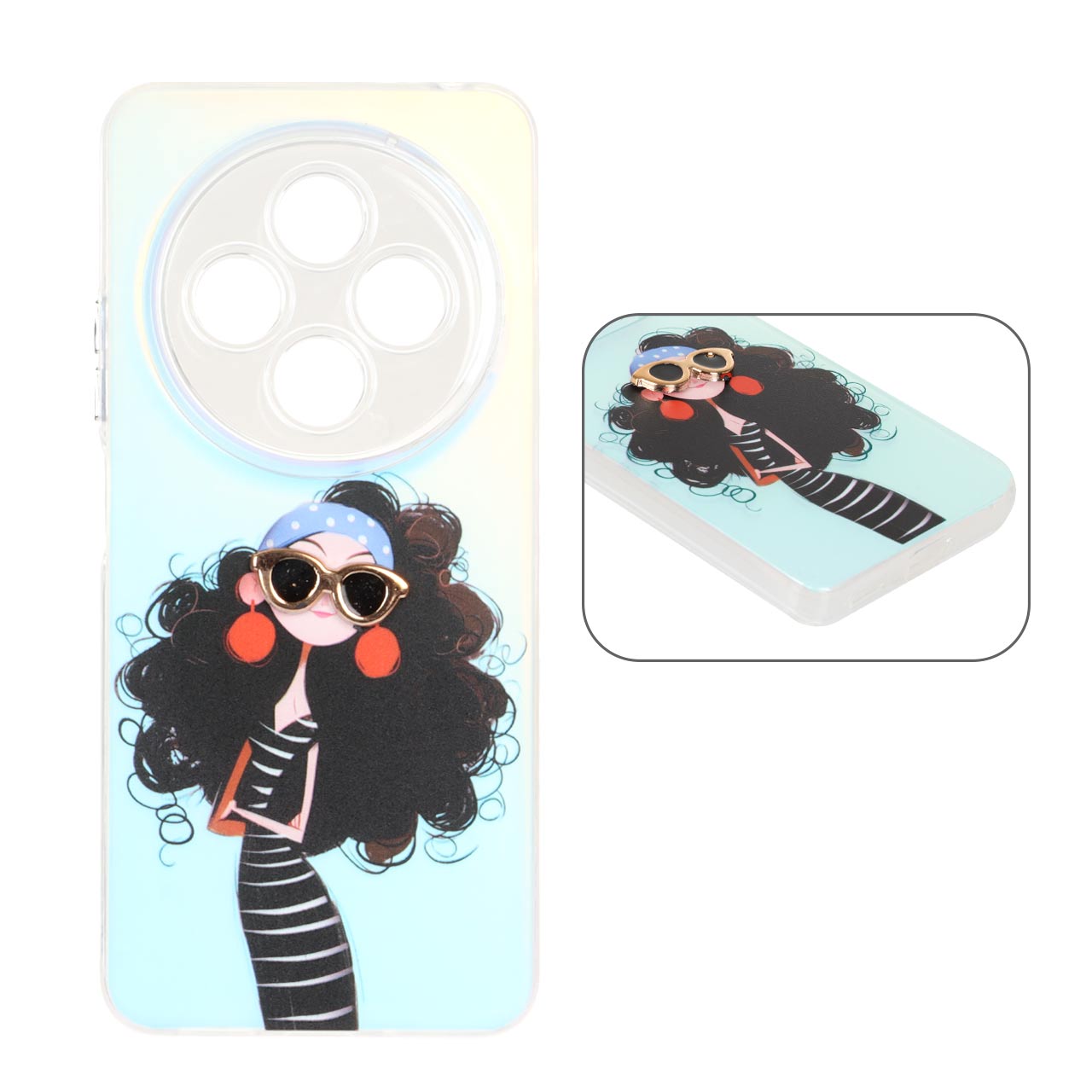 قاب Nice Girl لنز شفاف اکسسوری برجسته Xiaomi Redmi 14C / Redmi A4 / Poco C75