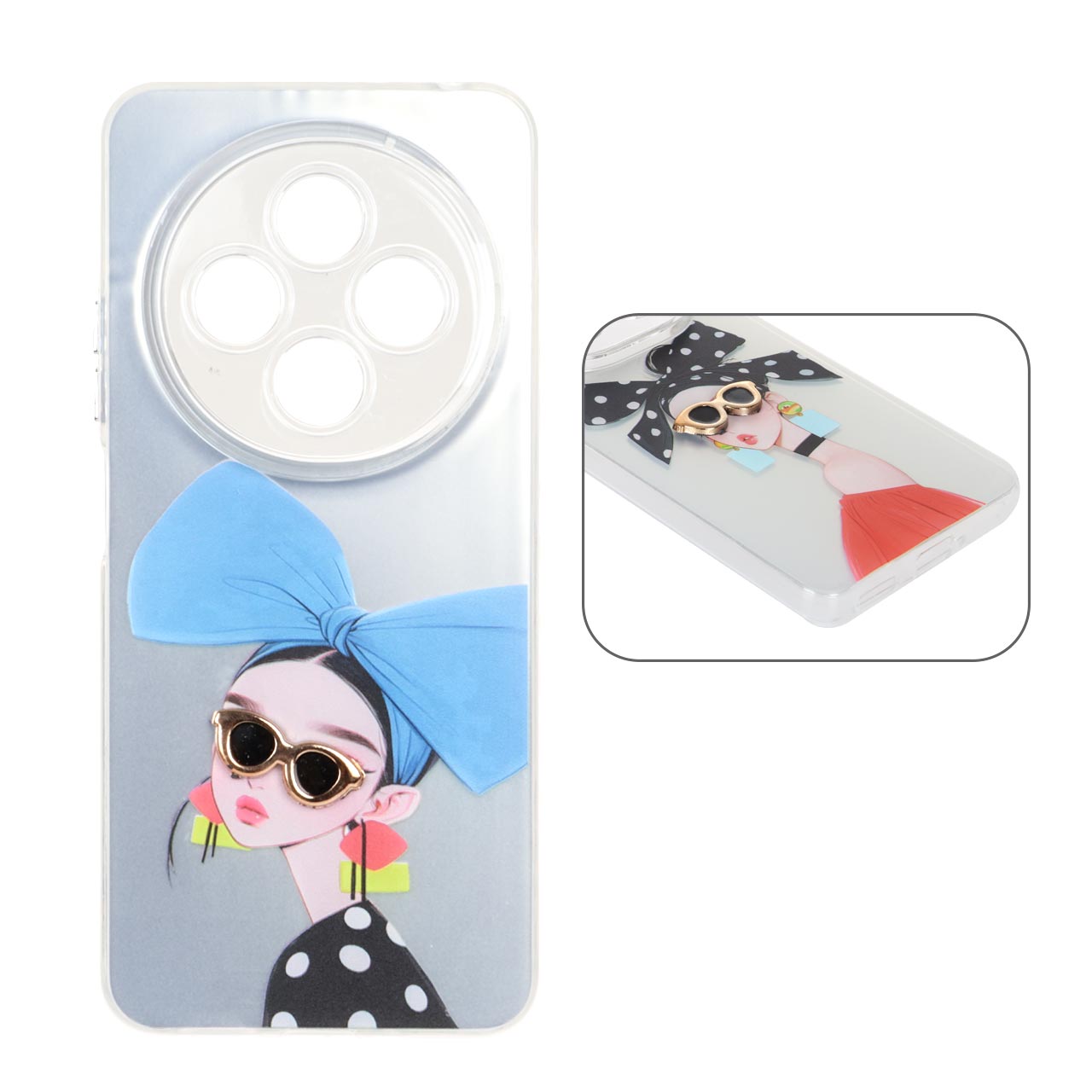 قاب Nice Girl لنز شفاف اکسسوری برجسته Xiaomi Redmi 14C / Redmi A4 / Poco C75