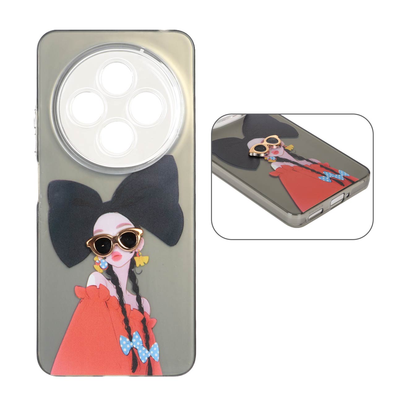قاب Nice Girl لنز شفاف اکسسوری برجسته Xiaomi Redmi 14C / Redmi A4 / Poco C75