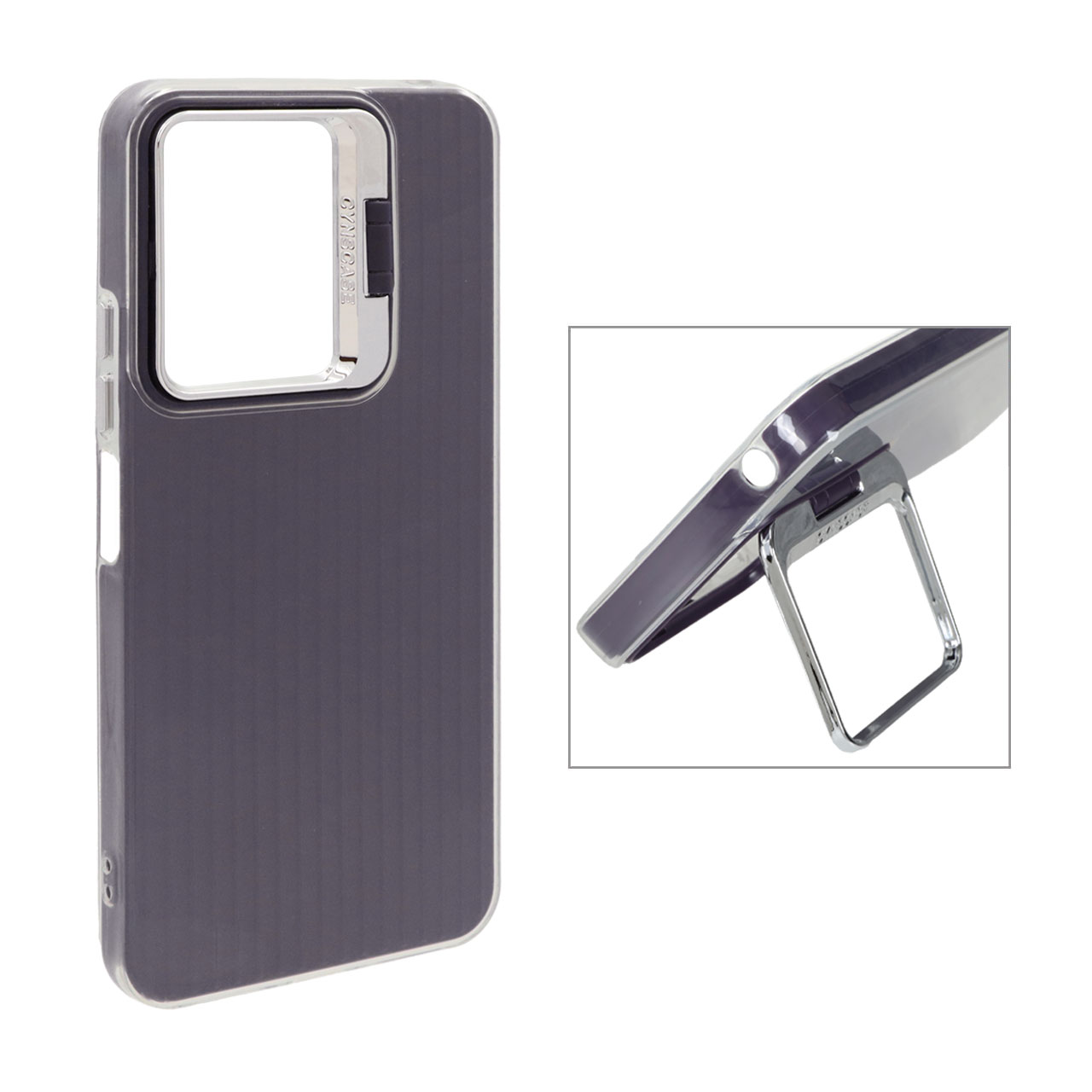 قاب Cyns Case ژله ای دو لایه لنز استندشو Xiaomi Redmi 13C / Poco C65 - بنفش